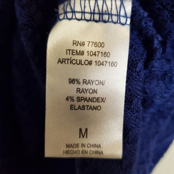 Chaser Blue Waffle Knit Top L - Picture 7 of 8